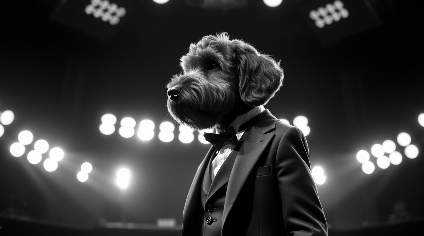 Banksy LL.M. as a conductor, black-and-white