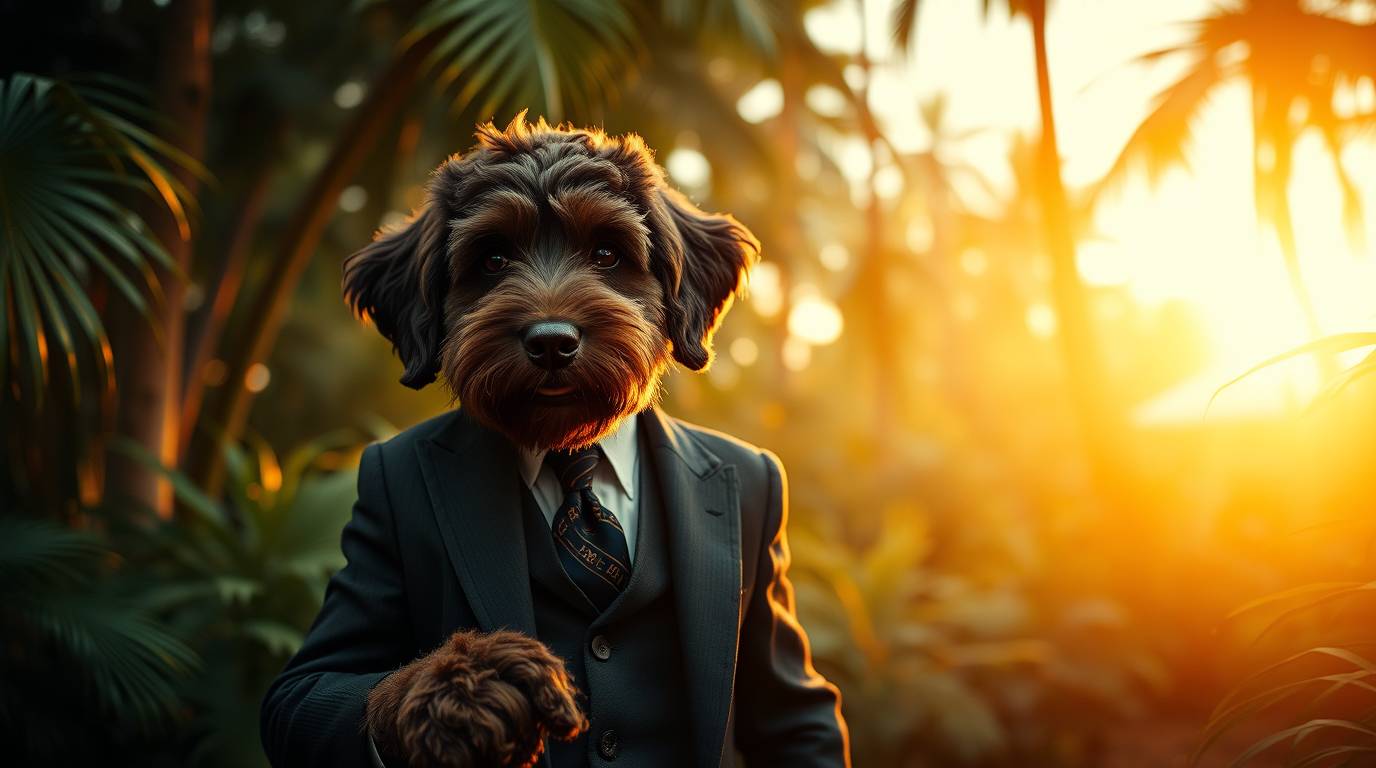 Banksy LL.M. hacking through a legal jungle, golden-hour cinematic